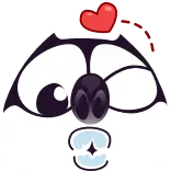 😘 Desenho animado, Rosto, Animal, Coração, Amor, Fofo whatsapp sticker