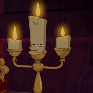🥀 Lumiere Beauty and the Beast candle, candlestick, disney, cartoon, lumiere, beauty and the beast, animated telegram sticker