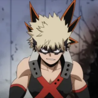 🥲 Bakugo My Hero Academia アニメ, 僕のヒーローアカデミア, 爆豪, 爆発, ヒーロー telegram sticker