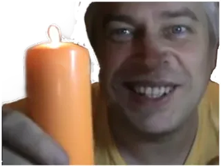🕯️ vela, hombre, llama, naranja telegram sticker