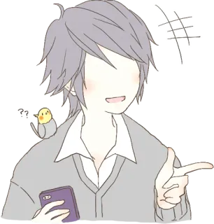 👉 Anime, Sticker, Cartoon, Süß, Vogel, Handy telegram sticker