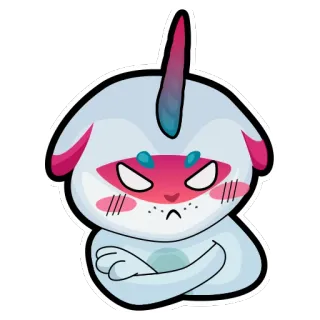 😡 imut, marah, kartun, binatang, narwhal, stiker whatsapp sticker