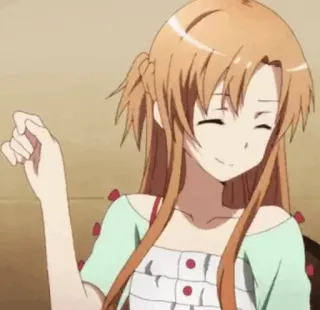 💞 Asuna Yuuki Sword Art Online anime, girl, smiling, cute, asuna, sword art online, yuki asuna whatsapp sticker