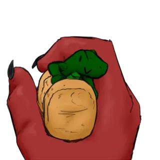 🌭 ящерица, рептилия, милый, животное, рука telegram sticker