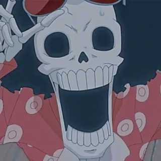 💀 Brook One Piece Brook, One Piece, anime, skeleton, pirate, Straw Hat Pirates telegram sticker