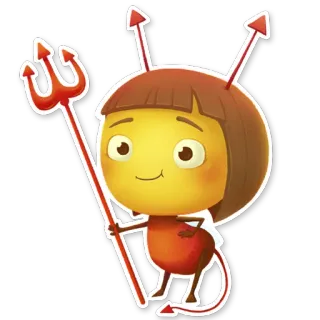 🎃 悪魔, 漫画, かわいい, キャラクター, ステッカー, イラスト, 赤 telegram sticker