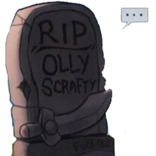 💬 RIP OLLY SCRAFTY FUCK OFF tombstone, rip, death, grave, cartoon telegram sticker