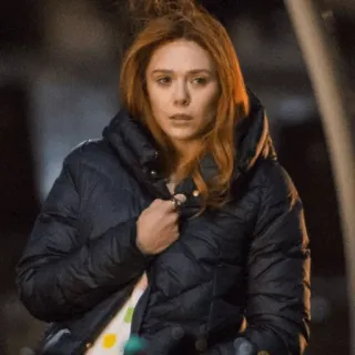 ◾️ Wanda Maximoff elizabeth olsen, wanda maximoff, scarlet witch, woman, actress, marvel, puffer jacket telegram sticker