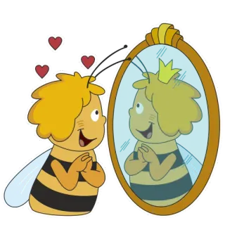 🤩 Maya the Bee 蜜蜂, 镜子, 卡通, 玛雅蜜蜂, 角色, 动物 telegram sticker