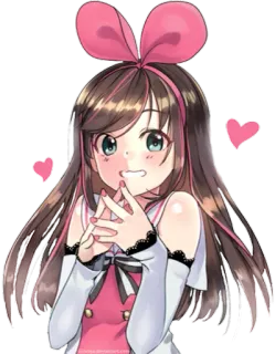 😍 Anime, Fofo, Kawaii, Garota, Coração, Youtuber Virtual whatsapp sticker