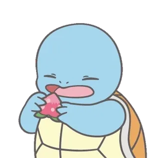 💬 Squirtle pokemon, squirtle, eating, cute, cartoon telegram sticker