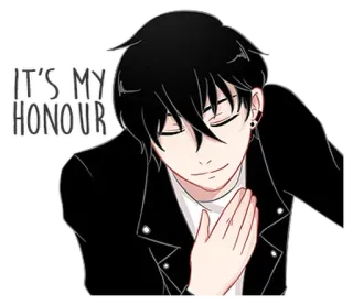 🙂 IT'S MY HONOUR anime, postać, honor, powitanie whatsapp sticker