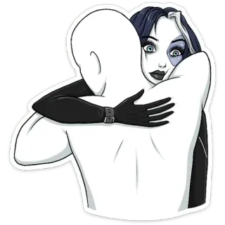 🤝 abrazo, mujer, personaje, abrazar, cariño whatsapp sticker