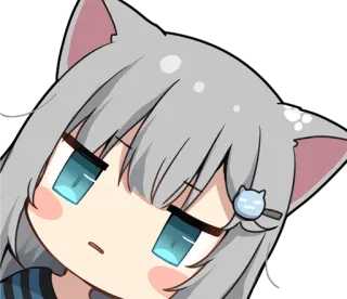 😐 аниме, кот, стикер, милый, мультфильм whatsapp sticker