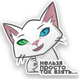 👌 НЕЛЬЗЯ ПРОСТО ТАК ВЗЯТЬ... cat, meme, russian, text telegram sticker