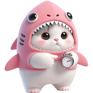 ⌛️ kot, rekin, zwierzę, słodki, kreskówka, naklejka telegram sticker