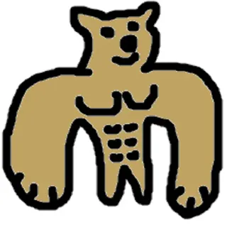 💪 beruang, otot, kartun, binatang, lucu telegram sticker