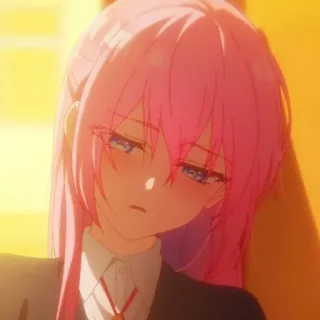 🍧 Anime, Mädchen, Pinke Haare, Müde, Gelangweilt, Anime Mädchen telegram sticker
