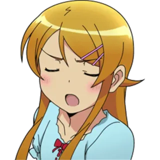 😑 anime, girl, facial expression, bored, irritated, cartoon telegram sticker