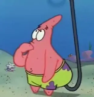 ➖ Patrick Star Spongebob Squarepants Patrick, Spongebob, pensare, cartoni animati, Nickelodeon telegram sticker