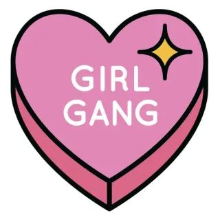 😍 GIRL GANG Mädchen, Gang, Herz, Rosa, Glitzer, Süß, Aufkleber whatsapp sticker