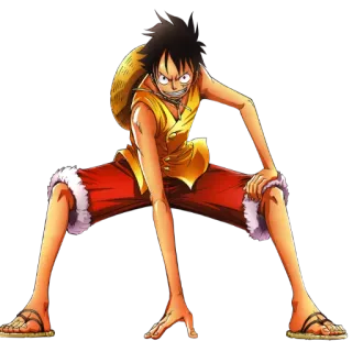 😈 Monkey D. Luffy One Piece Anime, One Piece, Monkey D. Luffy, Dessin animé, Pirate, Manga telegram sticker