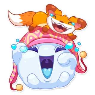 😂 pegatina, zorro, monstruo, dibujos animados, feliz, gracioso telegram sticker
