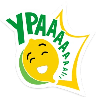 👏 YPAAAAAA!! lemon, fruit, happy, emoji, cartoon, expression, funny telegram sticker
