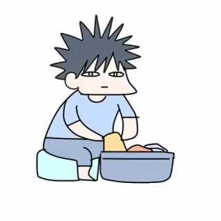 🤌 tareas, limpieza, lavado, lavandería, dibujos animados, doméstico telegram sticker