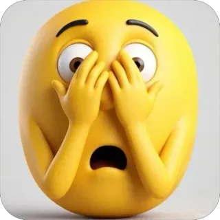 😦 Emoji, spaventato, impaurito, scioccato, sorpresa, paura, nascosto telegram sticker