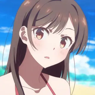 🥥 Chizuru Ichinose Rent-A-Girlfriend Anime, Dziewczyna, Chizuru Ichinose, Rent a Girlfriend, Słodkie, Kreskówka, Bikini whatsapp sticker