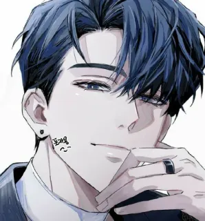 🙂 포장용~ Anime, Coreano, Uomo, Bello, Illustrazione telegram sticker