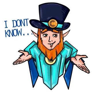 🤷‍♂️ I DON'T KNOW... cartoon, leprechaun, clueless, wizard, magic telegram sticker