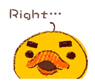 😏 Right... pato, dibujos animados, lindo, gracioso, expresión telegram sticker