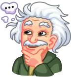 🤔 Albert Einstein denken, wissenschaftler, physik, einstein, schlau telegram sticker