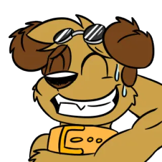 😅 hond, cartoon, personage, zonnebril, dier telegram sticker