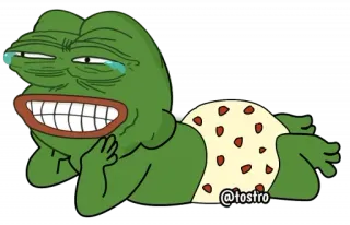 😂 @tostro pepe, mem, żaba, dziecko, kultura internetu telegram sticker