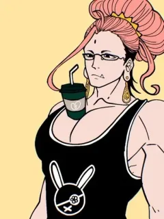 🌟 애니메이션, 음료, 귀걸이, 토끼, 안대 telegram sticker