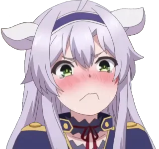 😰 аниме, девушка, плачет, смущенная, фиолетовые волосы telegram sticker