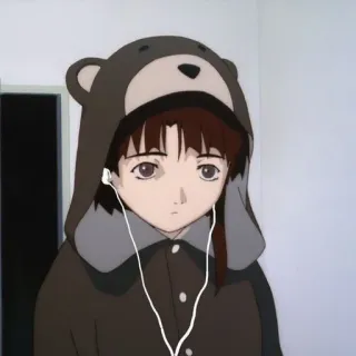 😞 Lain Iwakura Serial Experiments Lain Anime, Lain, Kawaii, Waifu, Casque whatsapp sticker