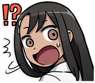 😧 Nagatoro Don't Toy with Me, Miss Nagatoro Anime, Manga, Cartone animato, Reazione, Scioccato, Sorpresa, Nagatoro, Confuso telegram sticker