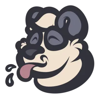 😋 panda, cartoon, animal, sticker, cute telegram sticker