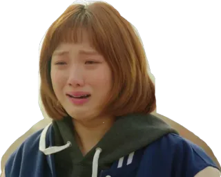 😰 pleurer, triste, contrarié, larmoyant, émotion, femme, coréen telegram sticker