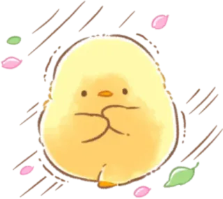 🤩 lindo, pollito, kawaii, pájaro, animal, amarillo, dibujo animado whatsapp sticker