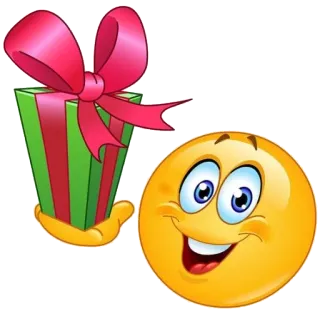 😃 gift, present, emoji, celebration, birthday, holiday whatsapp sticker
