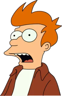 😲 Fry Futurama Fry, Futurama, Cartoon, geschockt, animiert, TV Serie telegram sticker