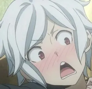 🗻 Bell Cranel Is It Wrong to Try to Pick Up Girls in a Dungeon? Anime, Bell Cranel, DanMachi, È sbagliato provare a rimorchiare ragazze in un dungeon?, Espressione facciale, Sorpreso telegram sticker