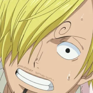 🎷 Sanji One Piece Anime, blond, besorgt, Cartoon, Koch whatsapp sticker