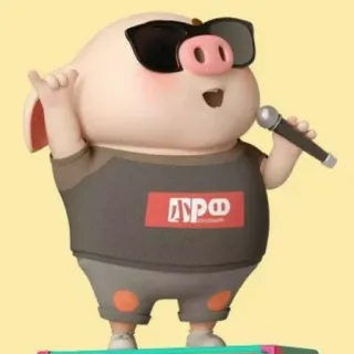 🐷 ΔΠΡΦ 돼지, 선글라스, 마이크, 만화, 동물, 귀여운 telegram sticker