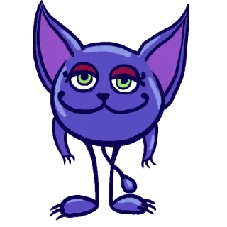 🙂 gato, fofo, animal, desenho animado, adesivo, roxo telegram sticker